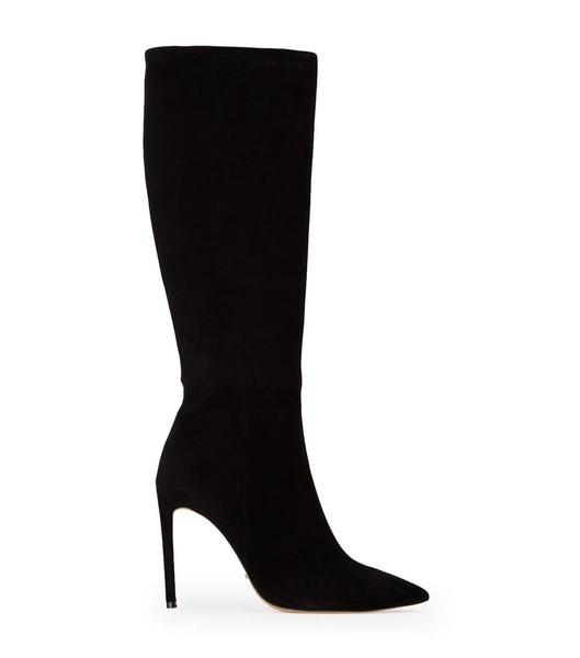 Botas de Tacon Tony Bianco Apollo Black Gamuza 10.5cm Negras | AREAH19031