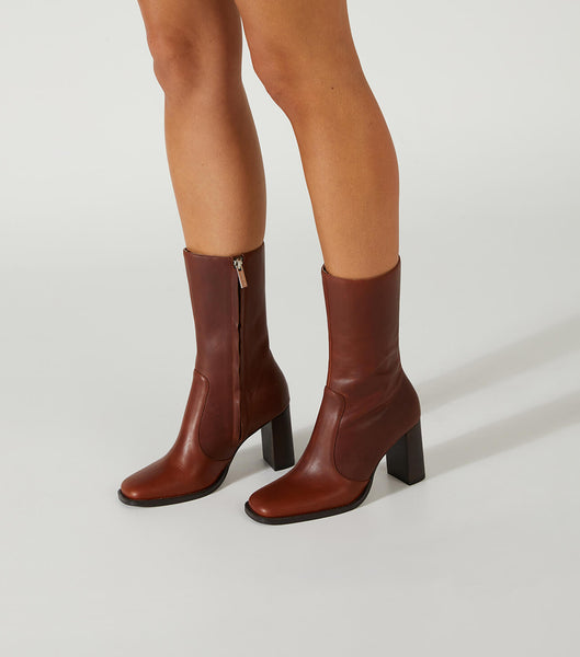 Botas de Tacon Tony Bianco Atlanta Cognac 8.5cm Marrones | ARICD16540