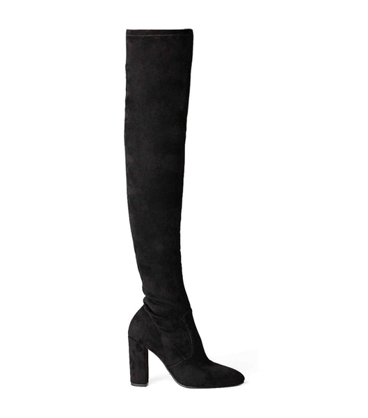 Botas de Tacon Tony Bianco Bloom Black Stretch Gamuza 9.5cm Negras | AARWC61319