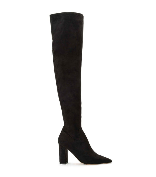 Botas de Tacon Tony Bianco Estella Black Stretch Gamuza 8.5cm Negras | ARQCS60346