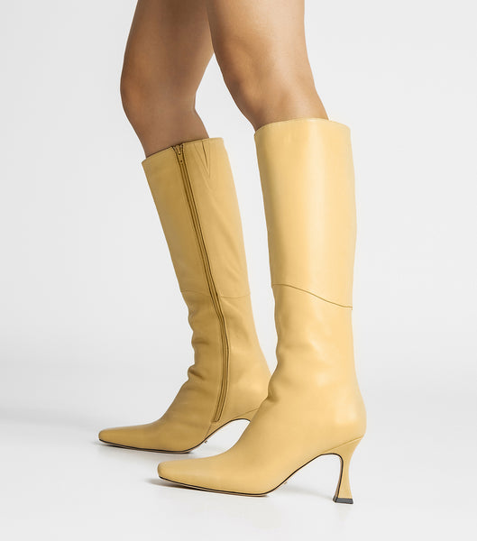 Botas de Tacon Tony Bianco Fantasy Butter Nappa 8cm Amarillo | ARZPD24377