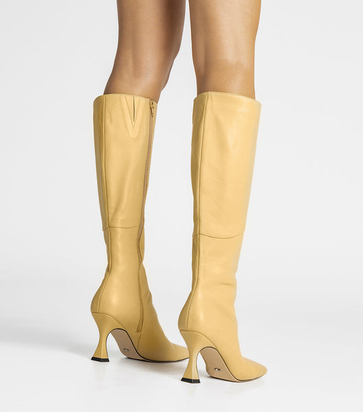 Botas de Tacon Tony Bianco Fantasy Butter Nappa 8cm Amarillo | ARZPD24377