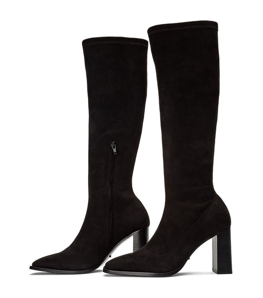 Botas de Tacon Tony Bianco Renae Black Stretch Gamuza 8.5cm Negras | ZARMJ92227