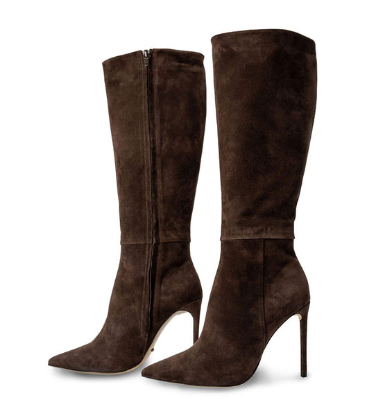 Botas hasta las rodillas Tony Bianco Apollo Espresso Gamuza 10.5cm Chocolate | ARICD82302