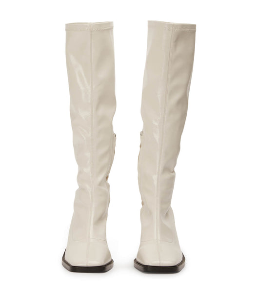 Botas hasta las rodillas Tony Bianco Damon Ecru Crinkle Charol 7.5cm Blancas | AARDF67563