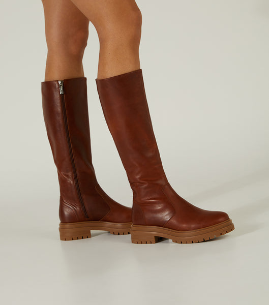 Botas hasta las rodillas Tony Bianco Wanda Cognac 4.5cm Marrones | QARUV84424