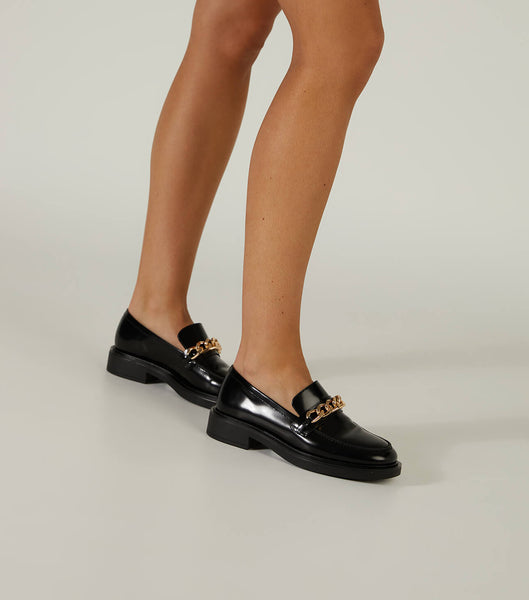 Loafers Tony Bianco Candice Black Hi Shine 4.5cm Negras | ARXBR83372