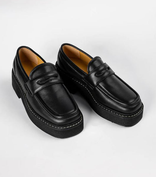 Loafers Tony Bianco Granite Black Nappa 5cm Gris Negras | QARUV79017