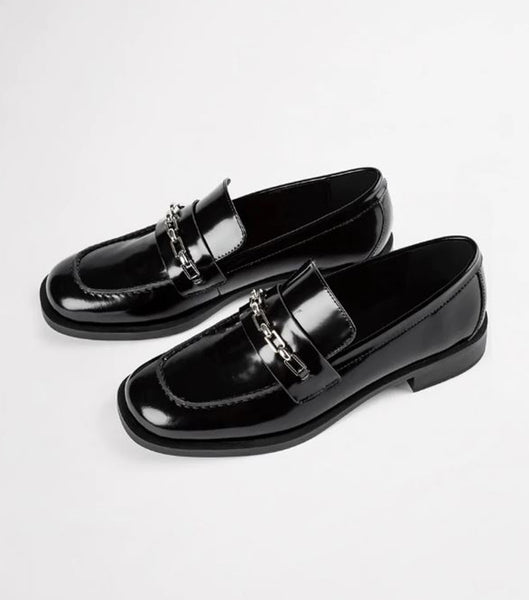 Loafers Tony Bianco Rebecca Black Hi Shine 2.5cm Negras | ARJZR81654