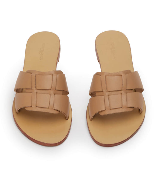 Sandalias Planas Tony Bianco Force Camel 1cm Marrones | ARQAV90671