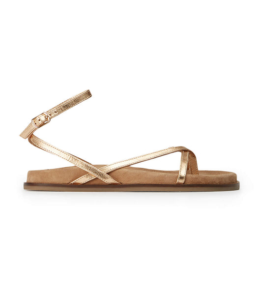 Sandalias Planas Tony Bianco Lucie Antique Gold Nappa 1.5cm Doradas | TARWZ53473