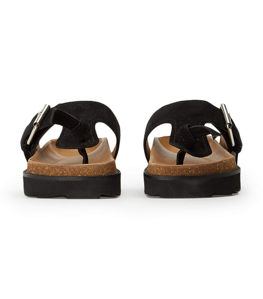 Sandalias Planas Tony Bianco Marlo Black Gamuza 3cm Negras | ARZDE59870