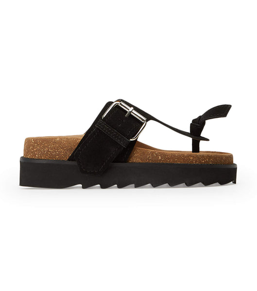 Sandalias Planas Tony Bianco Marlo Black Gamuza 3cm Negras | ARZDE59870