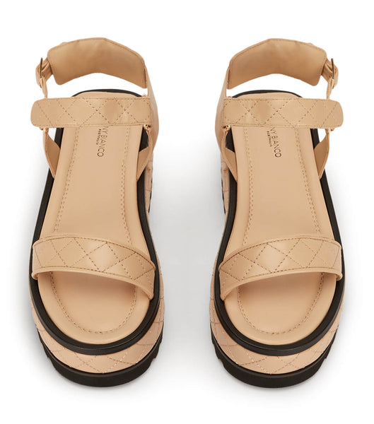 Sandalias Planas Tony Bianco Zahara Beech Nappa 6cm Beige | ARXMI16069