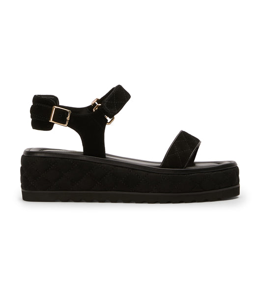 Sandalias Planas Tony Bianco Zahara Black Gamuza 6cm Negras | ARNZX85717