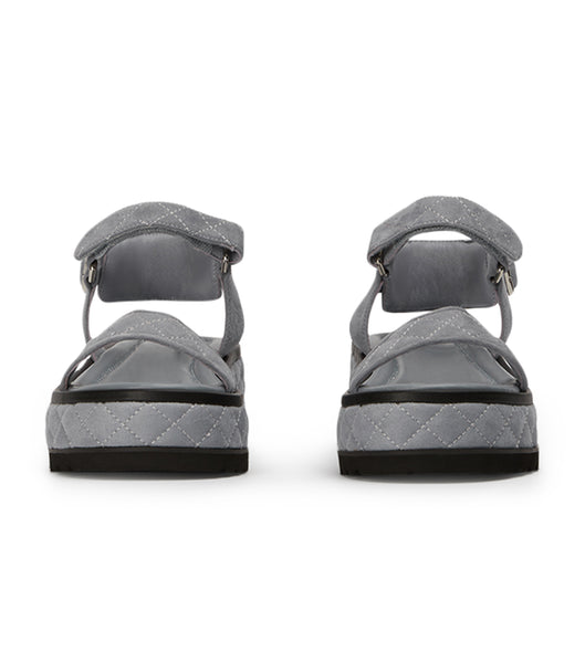 Sandalias Planas Tony Bianco Zahara Steel Grey Gamuza 6cm Gris | ARQAV56863