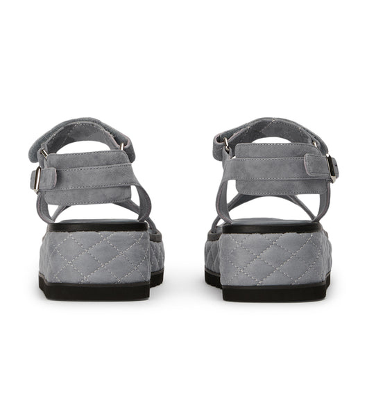 Sandalias Planas Tony Bianco Zahara Steel Grey Gamuza 6cm Gris | ARQAV56863