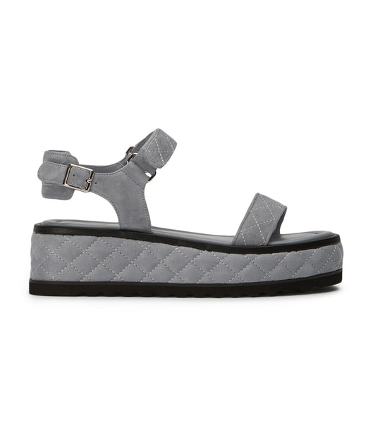 Sandalias Planas Tony Bianco Zahara Steel Grey Gamuza 6cm Gris | ARQAV56863