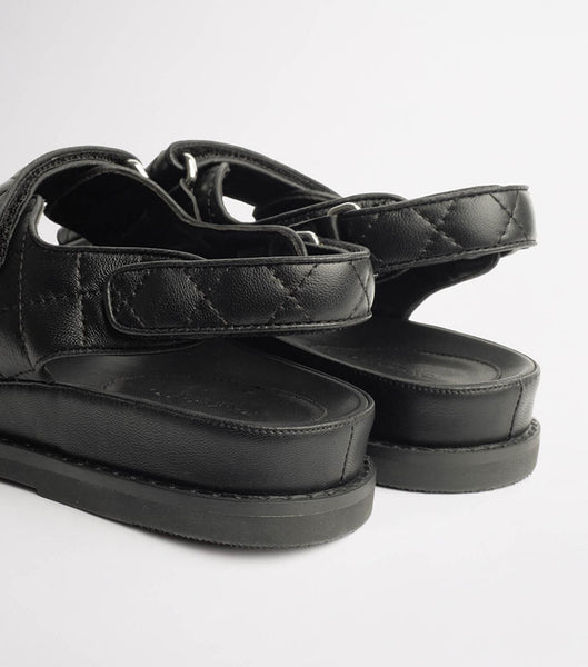 Sandalias de Diapositivas Tony Bianco Hiranni Black Sheep Nappa 3.5cm Negras | YARGT13206