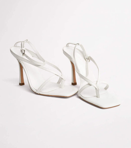 Sandalias de dedo Tony Bianco Faythe White Kid 10.5cm Blancas | ARJVR68948