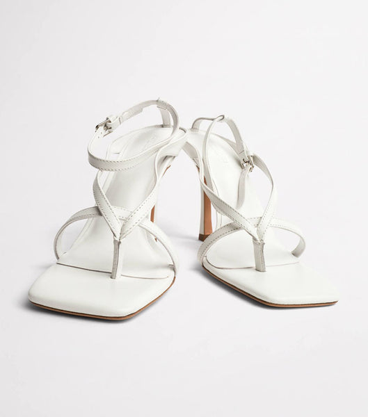 Sandalias de dedo Tony Bianco Faythe White Kid 10.5cm Blancas | ARJVR68948