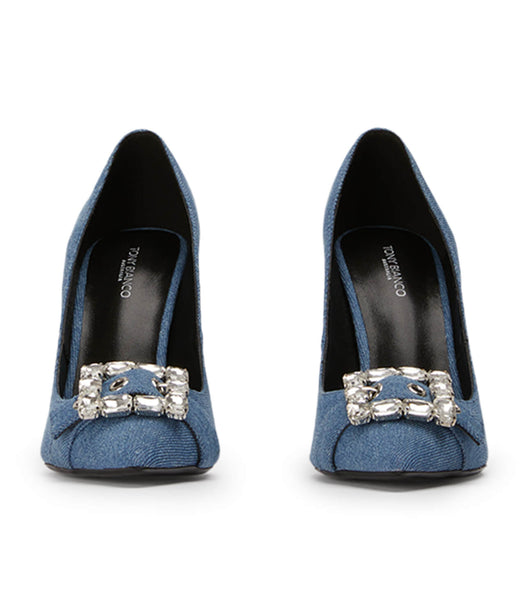 Tacones Brillantes Tony Bianco Abbey Washed Denim 10.5cm Azules | DARVO66092