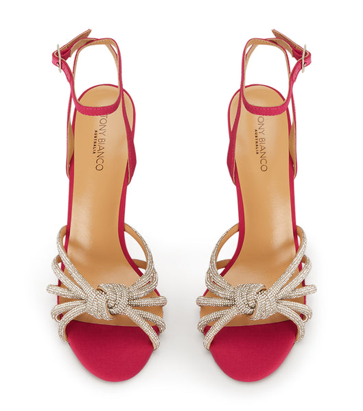 Tacones Brillantes Tony Bianco Kyla Persian Crepe 11cm Rojas | ARJZR48089