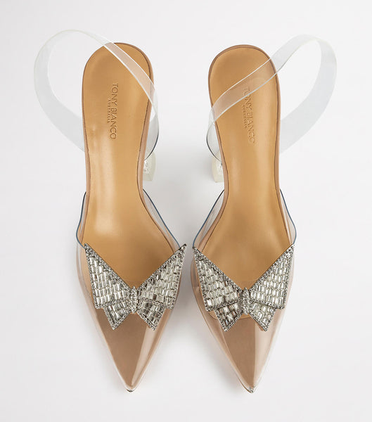 Tacones Brillantes Tony Bianco Laos Clear Vinylite 10.3cm Plateadas | ARXMI93089