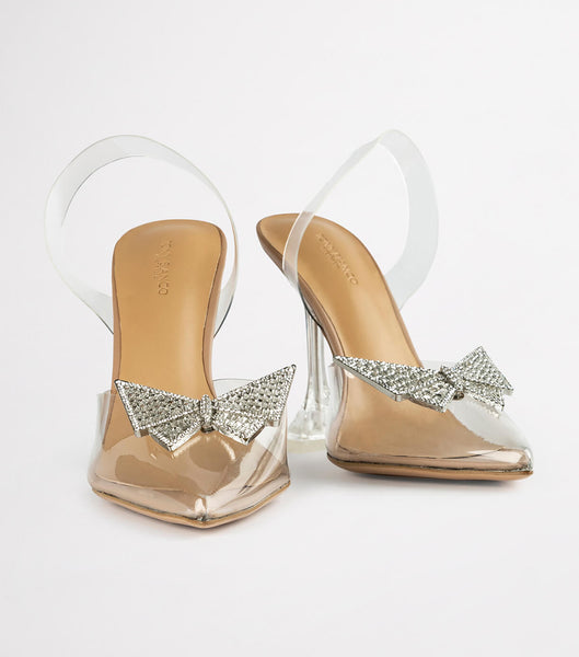 Tacones Brillantes Tony Bianco Laos Clear Vinylite 10.3cm Plateadas | ARXMI93089