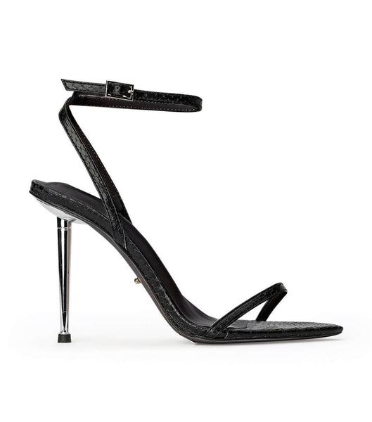 Tacones Brillantes Tony Bianco Myra Black Snake 10.5cm Negras Serpent | ARXBR28666