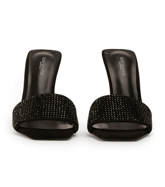 Tacones Brillantes Tony Bianco Naomi Black Crystal/Black Gamuza 10.5cm Negras | ARNEJ56016