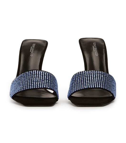 Tacones Brillantes Tony Bianco Naomi Blue Crystal/Black Gamuza 10.5cm Azules Negras | BARSO44546