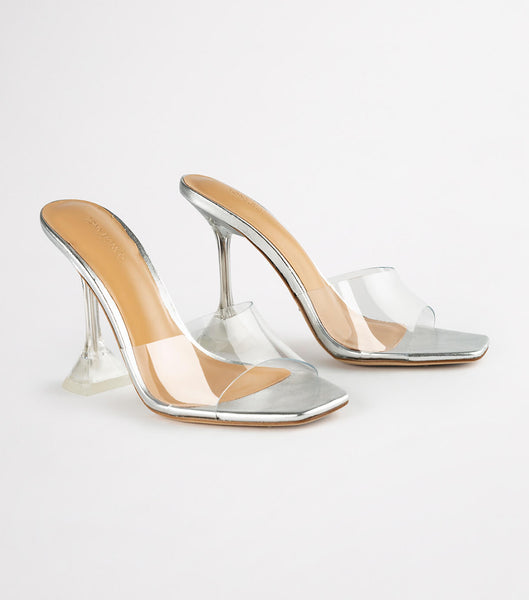 Tacones Brillantes Tony Bianco Serri Clear Vinylite/Silver 10.5cm Plateadas | ARIIZ56680