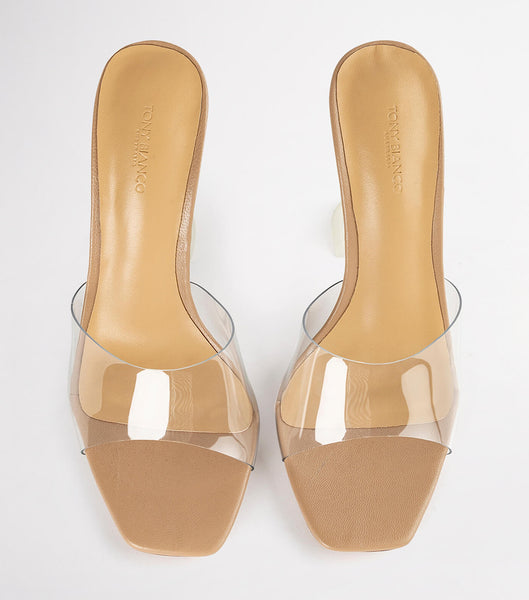 Tacones Brillantes Tony Bianco Serri Clear Vinylite/Skin Nappa 10.5cm Arena | ARNEJ70202