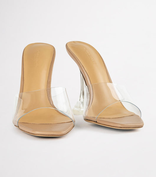 Tacones Brillantes Tony Bianco Serri Clear Vinylite/Skin Nappa 10.5cm Arena | ARNEJ70202