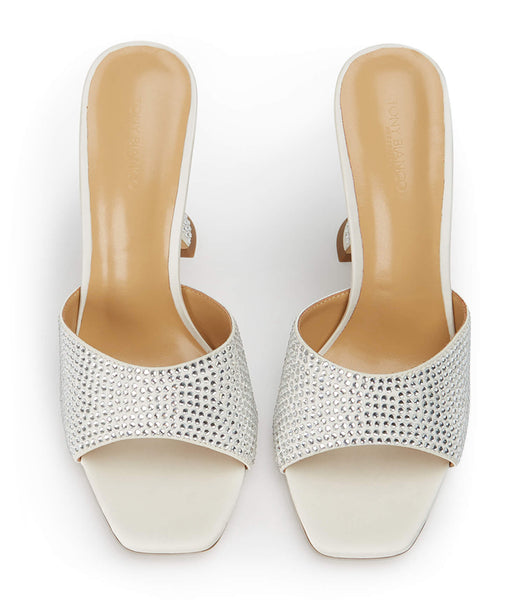 Tacones Brillantes Tony Bianco Serri Ivory Satin 10.5cm Blancas | ARIIZ52684