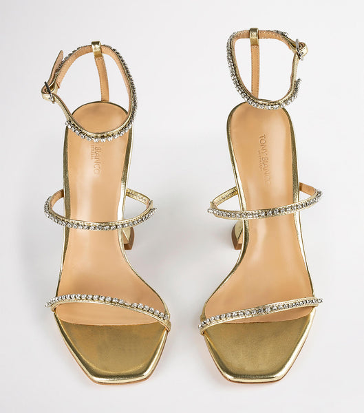 Tacones Brillantes Tony Bianco Shy Gold Nappa Metallic 10.5cm Doradas Metal | TARPQ55071