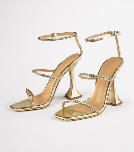 Tacones Brillantes Tony Bianco Shy Gold Nappa Metallic 10.5cm Doradas Metal | TARPQ55071