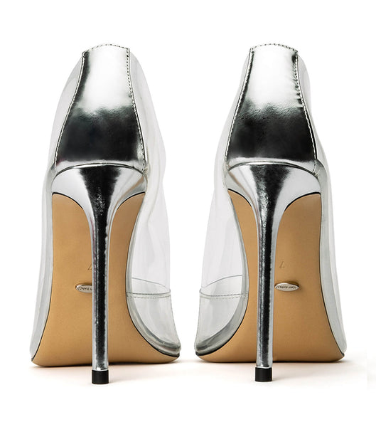 Tacones De Novia Tony Bianco Alijah Clear Vinylite/Silver 10.5cm Plateadas | UARND96024