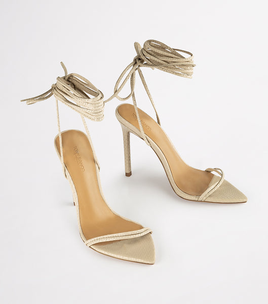 Tacones De Novia Tony Bianco Millie Vanilla Snake 10.5cm Amarillo Claro | ARZDE85033