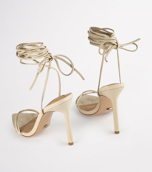 Tacones De Novia Tony Bianco Millie Vanilla Snake 10.5cm Amarillo Claro | ARZDE85033