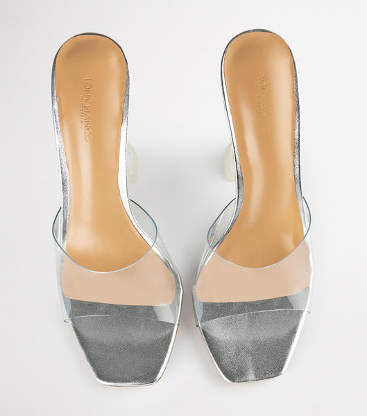 Tacones De Novia Tony Bianco Serri Clear Vinylite/Silver 10.5cm Plateadas | ZARNQ96136