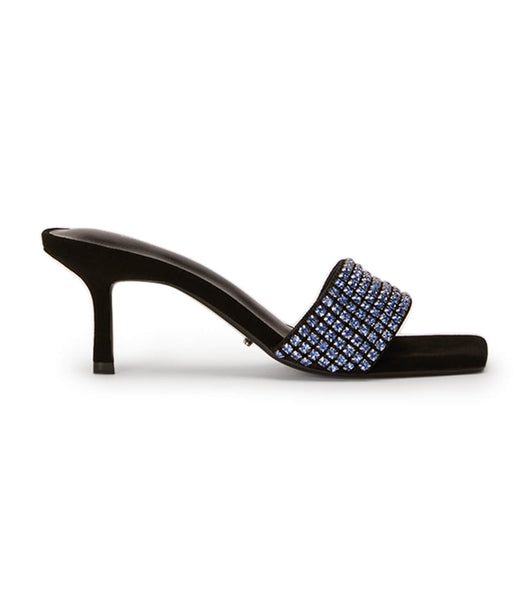 Tacones bajos Tony Bianco Amos Blue Crystal/Black Gamuza 6.5cm Azules Negras | XARGW19855