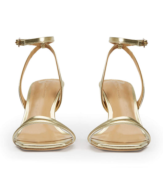 Tacones bajos Tony Bianco Camelia Gold Nappa Metallic 8.5cm Doradas Metal | ARQCS23125