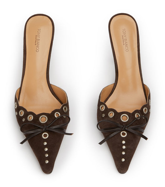 Tacones bajos Tony Bianco Shae Espresso Gamuza 8cm Chocolate | ZARMJ73098