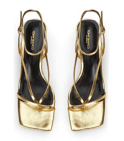 Tacones con tiras Tony Bianco Avi Gold Foil 6.5cm Doradas | SARNY86484