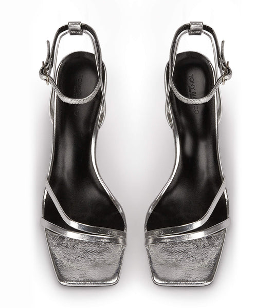 Tacones con tiras Tony Bianco Corso Silver Foil 8.5cm Plateadas | TARWZ96290