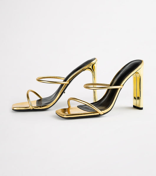 Tacones con tiras Tony Bianco Florence Gold Foil 11cm Doradas | ARXBR36597