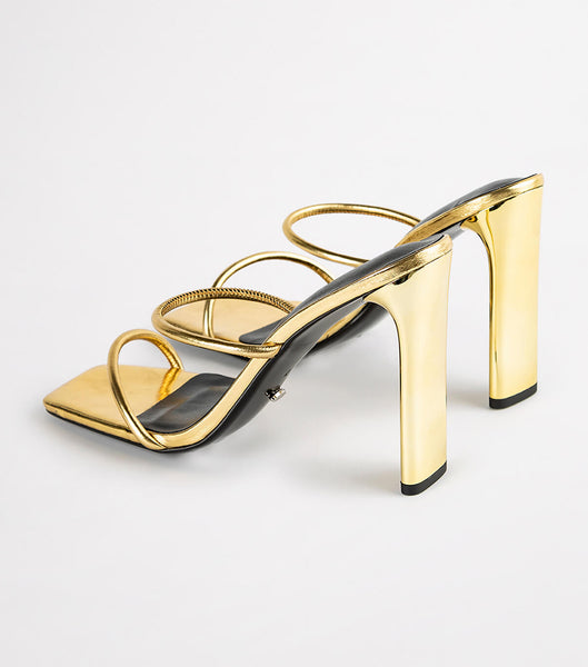 Tacones con tiras Tony Bianco Florence Gold Foil 11cm Doradas | ARXBR36597