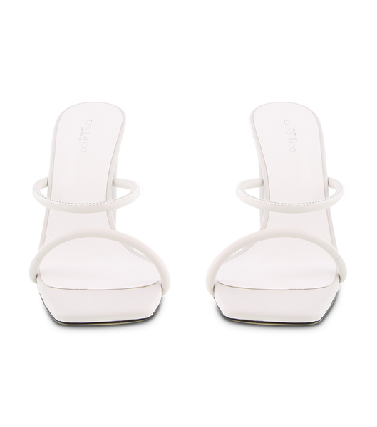 Tacones con tiras Tony Bianco Florence White Sheep Nappa 11cm Blancas | ARXMI19041